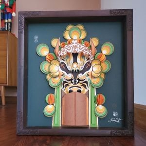 Vintage Asian Paper Art Wall Hanging